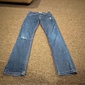 EUC Ring of Fire Sustainable Denim Skinny 16 Women’s Distressed Dark Blue Jeans
